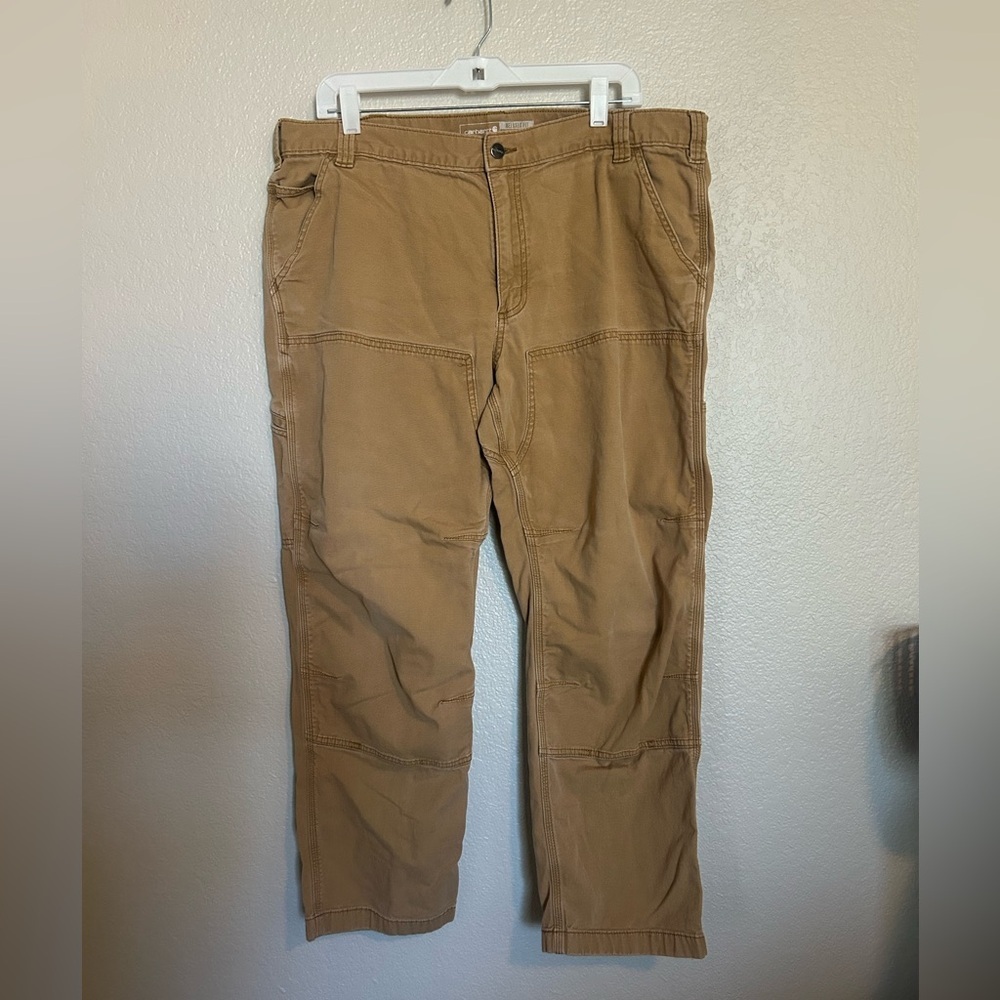 Carhartt Men's Relaxed Fit Brown Cargo Pants for rugged outdoor work Sz 40x30